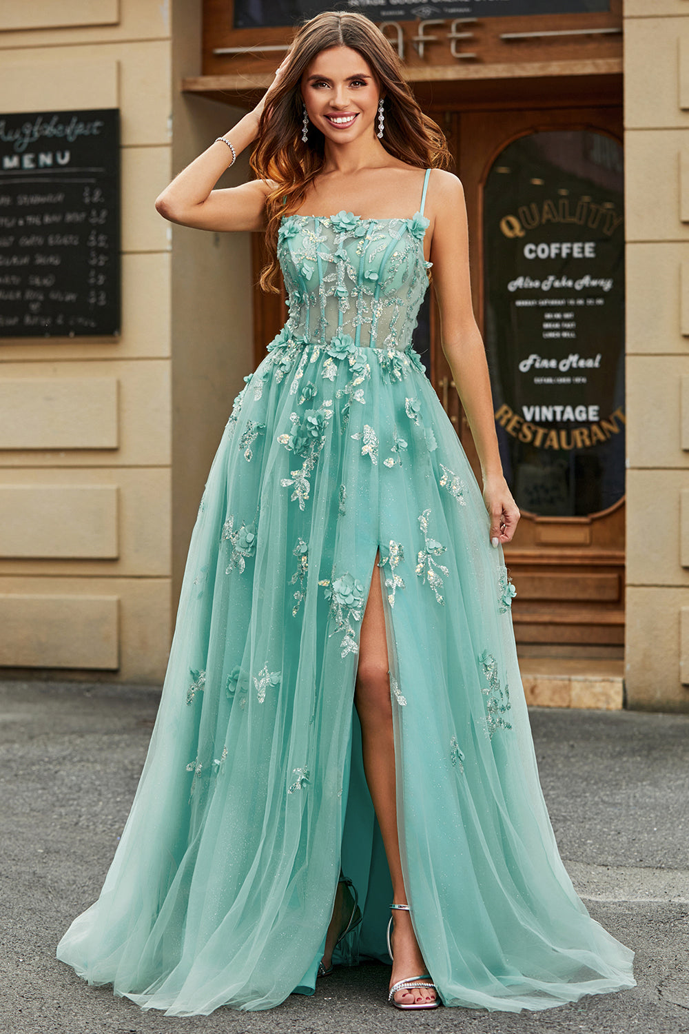 Wedding Dress Sophisticated Prom Dress Zapaka Women Green Corset Prom Dress With Appliques A-Line Spaghetti Wedding Dress Sophisticated Prom Dress Zapaka Women Green Corset Prom Dress With Appliques A-Line Spaghetti