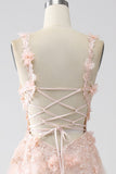Blush A-Line Spaghetti Straps Long Prom Dress with Appliques