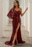 One Shoulder Sequins Holiday Party Dress