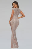 Mermaid Champagne Sequin Prom Dress