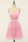 White Spaghetti Straps Short Prom Dress