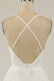 White Spaghetti Straps Short Prom Dress