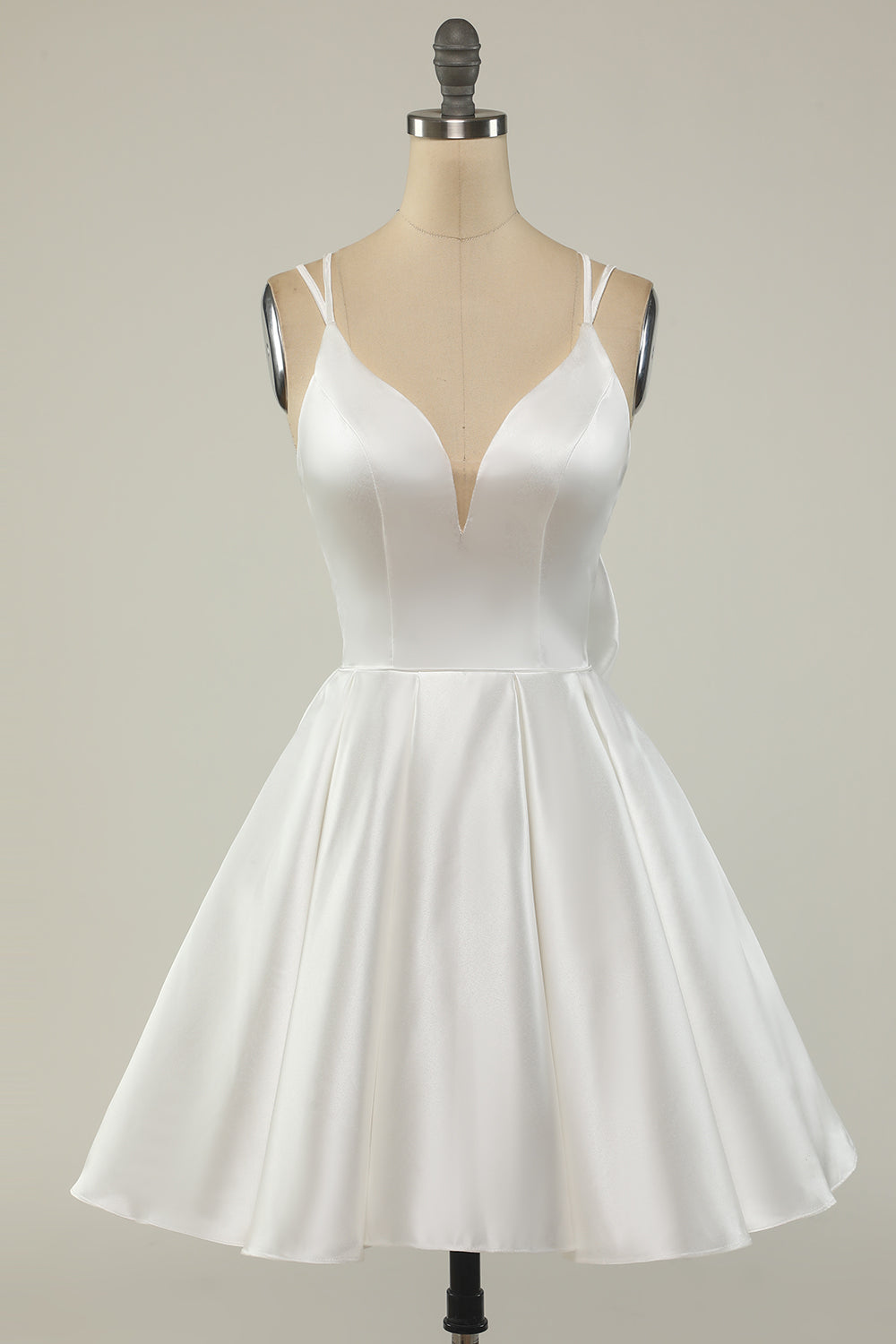Green Satin Short Prom Dress