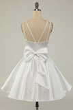 Green Satin Short Prom Dress