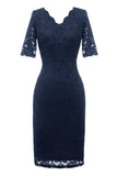 Burgundy Bodycon Party Dress with Sleeves