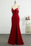 Lace Dark Red Bridesmaid Dress