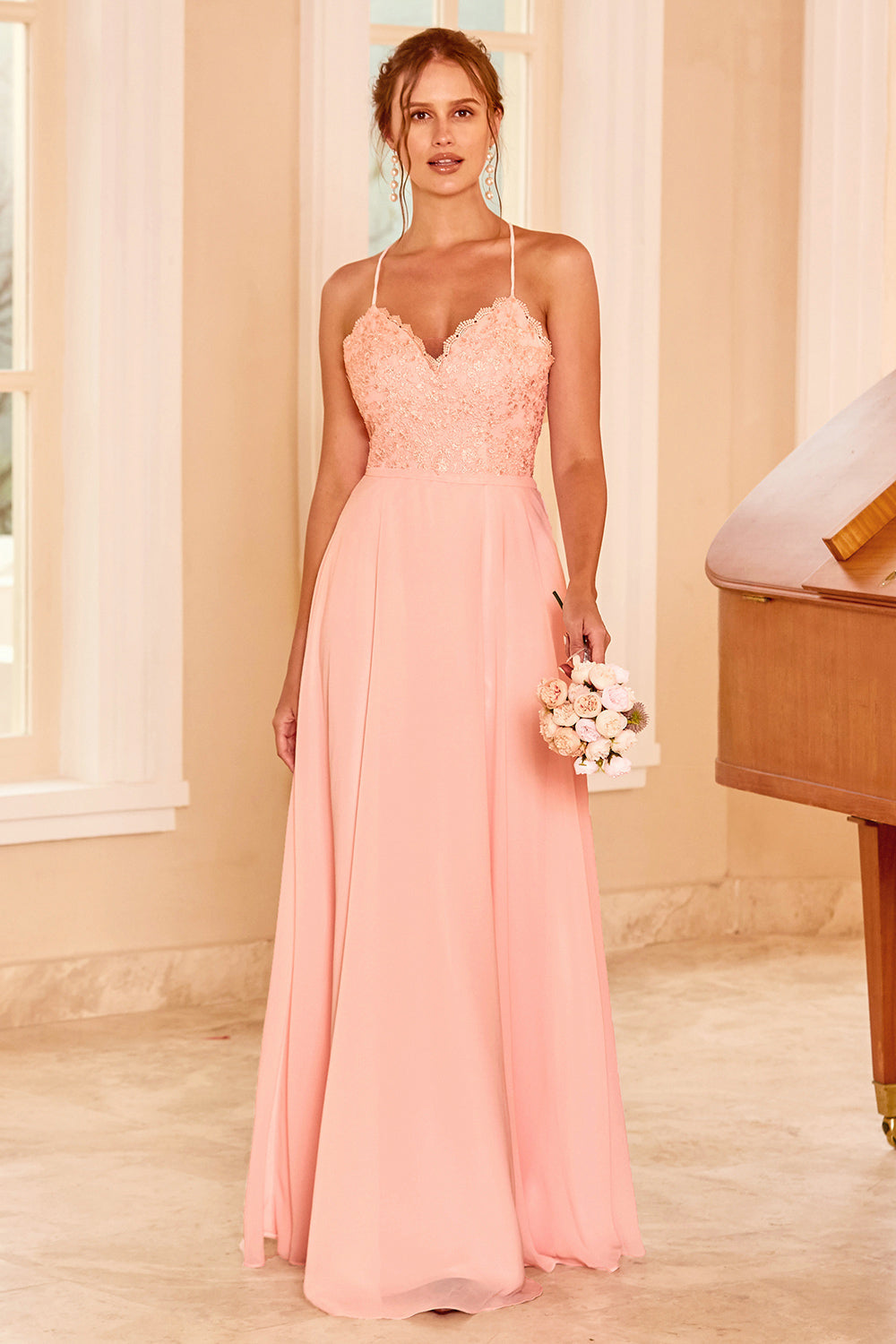 Lace Blush Bridesmaid Dress