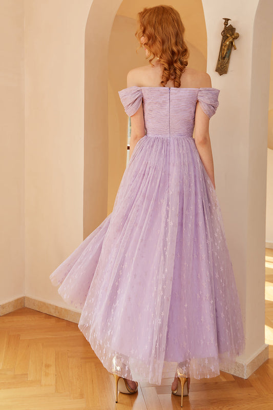 Purple A Line Prom Dress (Belt not included)