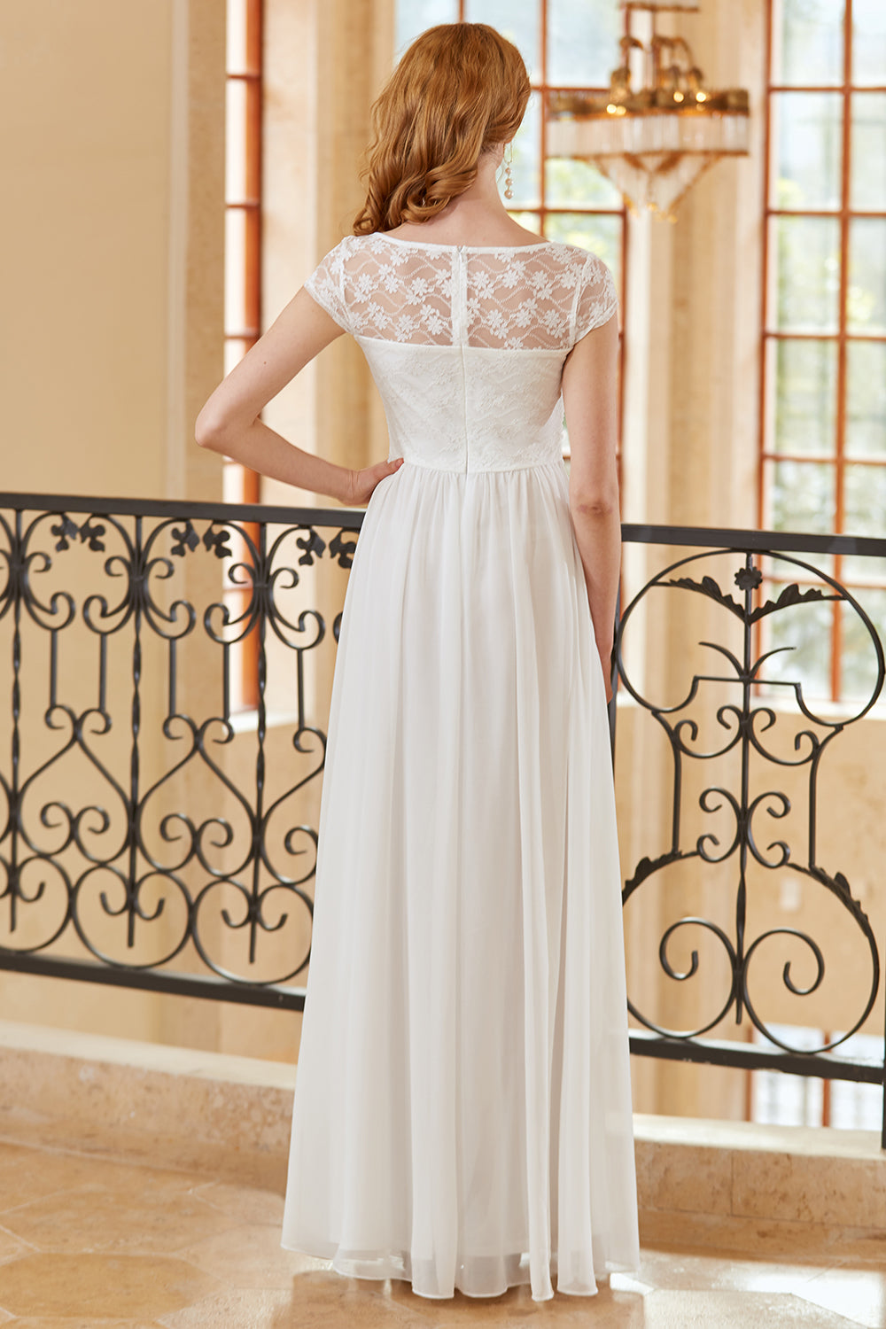 Elegant A Line Sweetheart White Long Lace Party Dress