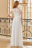 Elegant A Line Sweetheart White Long Lace Party Dress