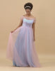 Pink Blue Spaghetti Straps Tulle Bridesmaid Dress