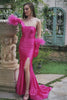 Fuchsia Sweetheart Mermaid Prom Dress with Slit