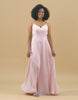 Pink  V-neck Spaghetti Straps Bridesmaid Dress