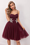 Burgundy Short Prom Homecoming Dress