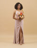 Blush Satin Bridesmaid Dress
