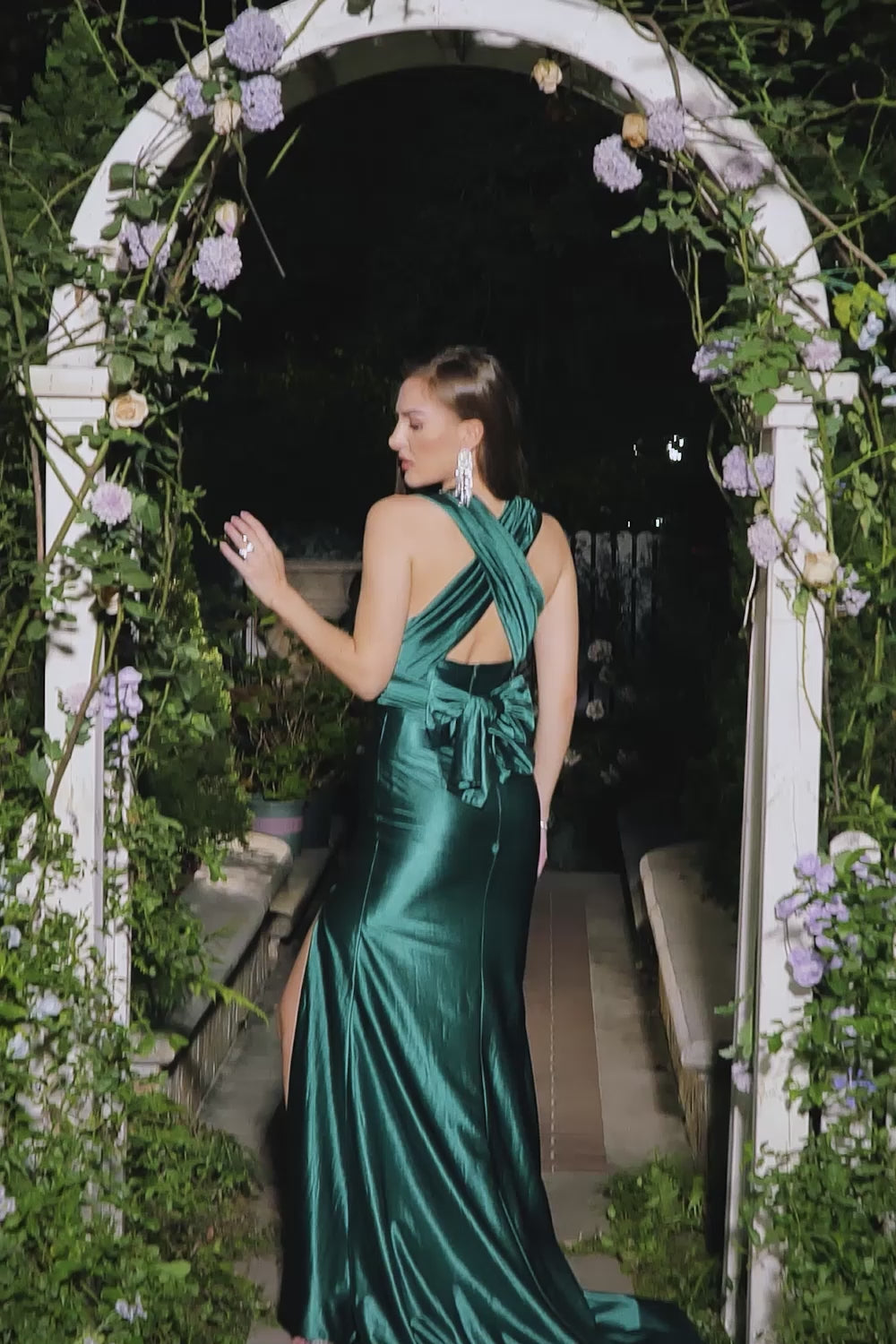 Dark Green Halter Mermaid Prom Dress With Split Front
