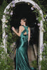 Dark Green Halter Mermaid Prom Dress With Split Front