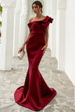 One Shoulder Mermaid Black Holiday Party Dress