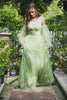 Off The Shoulder Green Long Sleeves A-Line Prom Dress