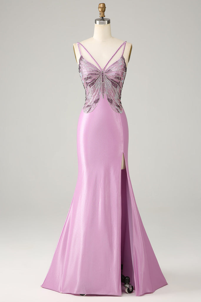 Niulatu Purple Mermaid Spaghetti Strap Velvet Open Back Prom Dress 22th Birthday Dress HZ0113