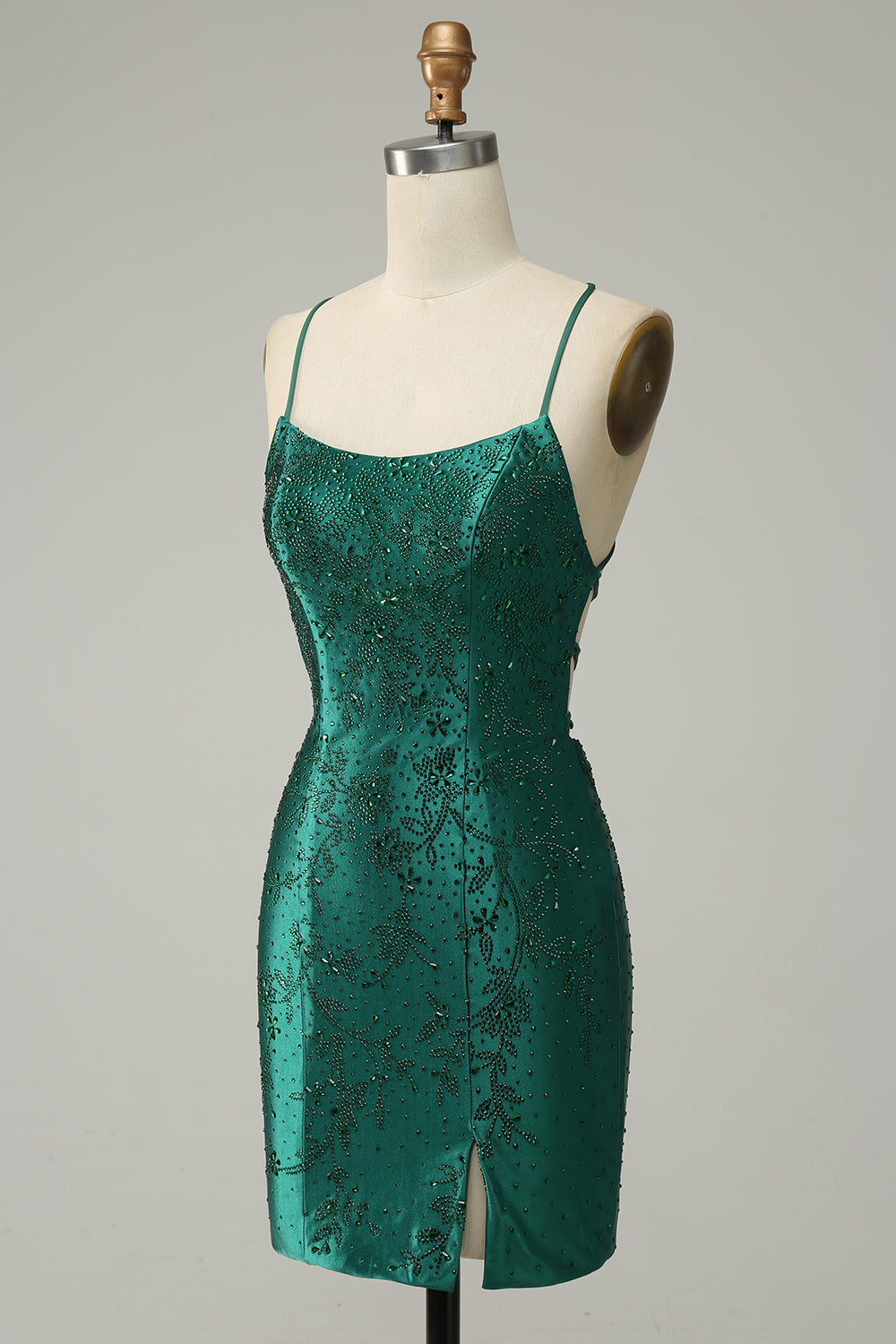 Zapakasa Women Sparkly Dark Green Beaded Short Homecoming Dress Spaghetti Straps Tight Lace Up Back Cocktail Dress Zapakasa Women Sparkly Dark Green Beaded Short Homecoming Dress Spaghetti Straps Tight Lace Up Back Cocktail Dress