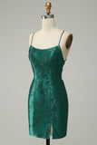 Dark Green Beaded Bodycon Prom Dress