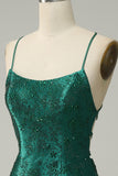 Dark Green Beaded Bodycon Prom Dress